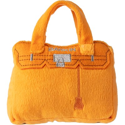 Haute Diggity Dog Haute Diggity Dog Barkin Bag Squeaky Plush Dog Toy, Orange