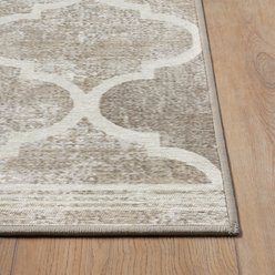 Ruggable Flatwoven Machine Washable Rug with Standard Pad, Terali Trellis Beige, 2 x 3-ft slide 2 of 4