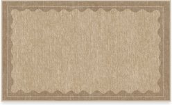 Ruggable Lena Tan Flatwoven Machine Washable Rug with Standard Pad, 3 x 5-ft