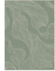Ruggable Tessa Sage Green Flatwoven Machine Washable Rug with Standard Pad, 5 x 7-ft