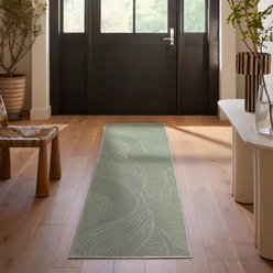 Ruggable Tessa Sage Green Flatwoven Machine Washable Rug with Standard Pad, 2.5 x 7-ft slide 2 of 4