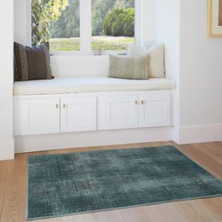 Ruggable Selva Soft Teal Flatwoven Machine Washable Rug with Standard Pad, 3 x 5-ft slide 2 of 4