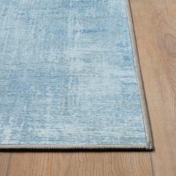 Ruggable Lustra Slate Blue Flatwoven Machine Washable Rug with Standard Pad, 3 x 5-ft slide 2 of 4
