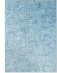 Ruggable Lustra Slate Blue Flatwoven Machine Washable Rug with Standard Pad, 5 x 7-ft