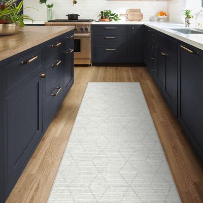 Show full view: Ruggable Flatwoven Machine Washable Rug with Standard Pad, Modra Mist Grey, 2.5 x 7-ft slide 2 of 4