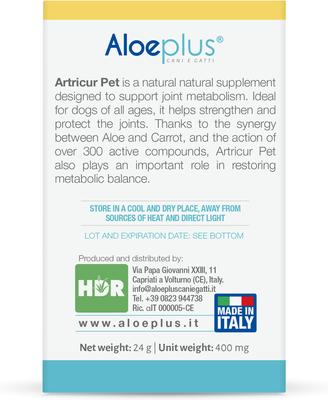 Show full view: Aloeplus Artricur Joint Health Capsule Supplement for Medium & Large Dogs, 60 count slide 7 of 8