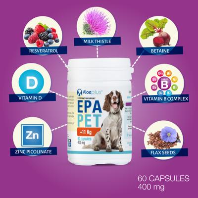 Show full view: Aloeplus EpaPet Liver Support Capsule Supplement for Medium & Large Dogs, 60 count slide 8 of 8