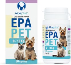 Aloeplus EpaPet Liver Support Capsule Supplement for Small Dogs & Cats, 60 count