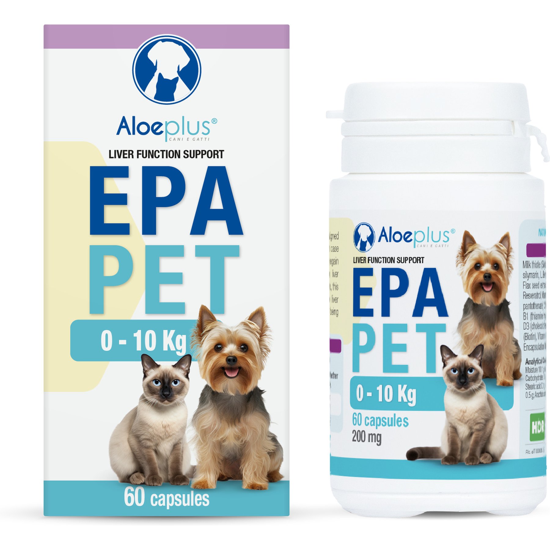 Aloeplus EpaPet Liver Support Capsule Supplement for Small Dogs & Cats, 60 count