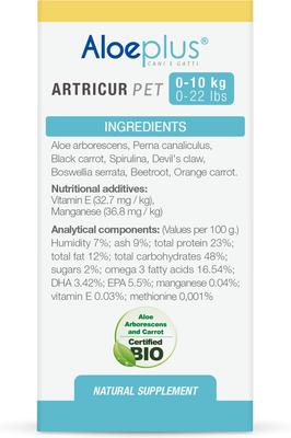 Show full view: Aloeplus Artricur Joint Health Capsule Supplement for Small Dogs, 60 count slide 5 of 8