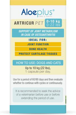 Show full view: Aloeplus Artricur Joint Health Capsule Supplement for Small Dogs, 60 count slide 6 of 8