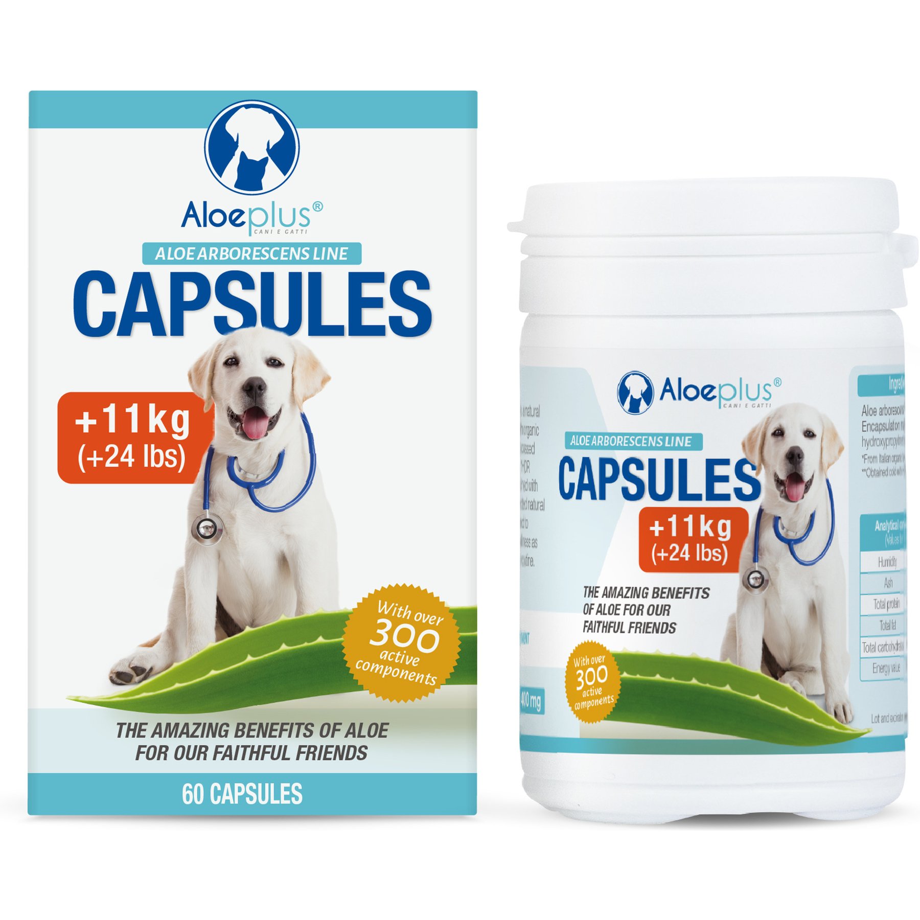 Aloeplus Immune, Digestive & Skin Support Capsule Supplement for Medium & Large Dogs, 60 count