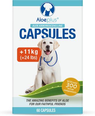 Show full view: Aloeplus Immune, Digestive & Skin Support Capsule Supplement for Medium & Large Dogs, 60 count slide 4 of 7