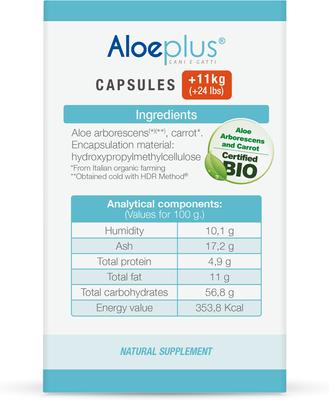 Show full view: Aloeplus Immune, Digestive & Skin Support Capsule Supplement for Medium & Large Dogs, 60 count slide 6 of 7