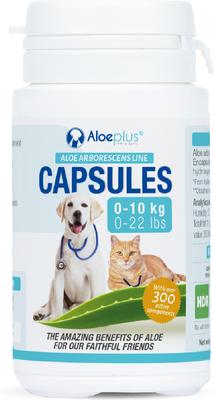 Show full view: Aloeplus Immune, Digestive & Skin Support Capsule Supplement for Small Dogs & Cats, 60 count slide 3 of 7