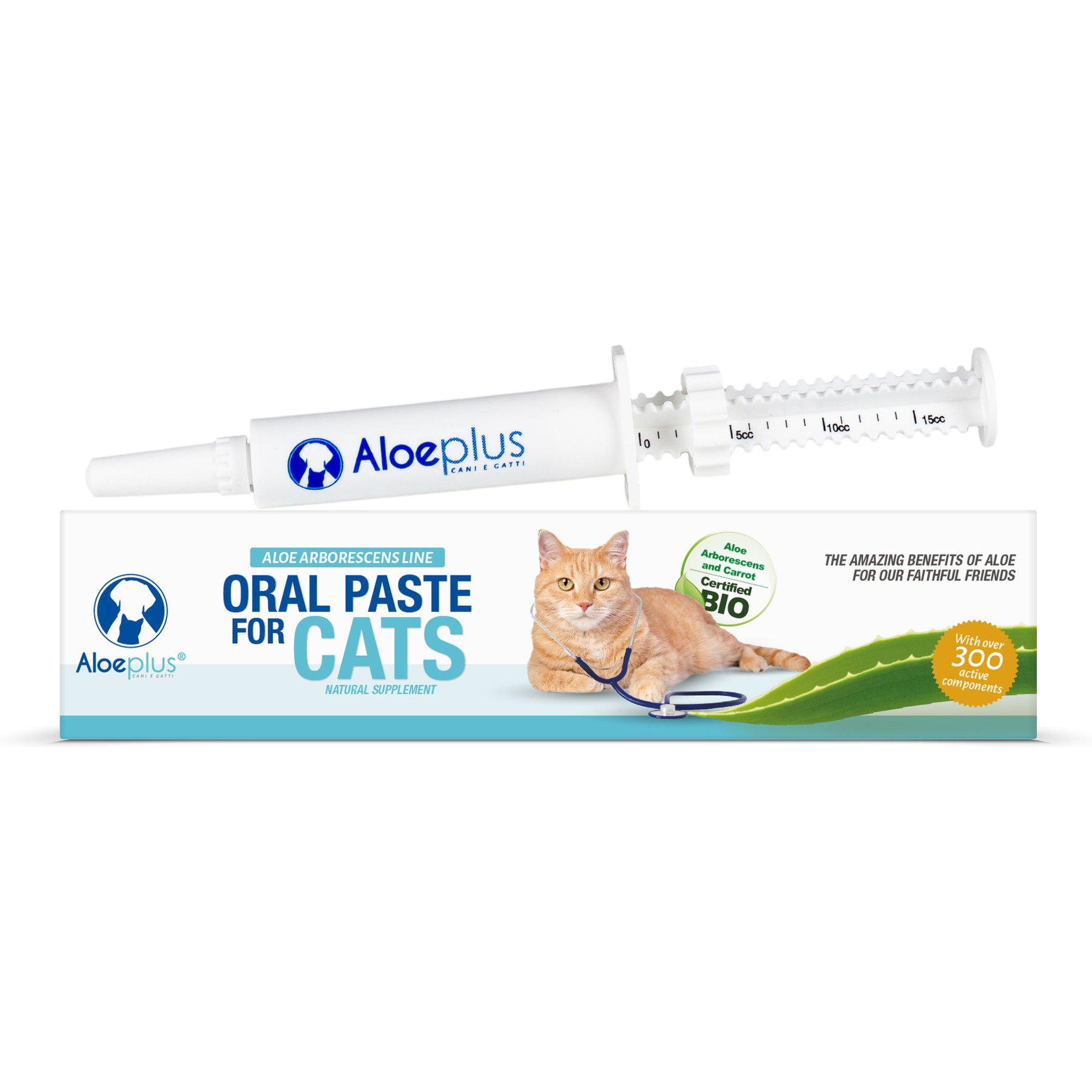 Aloeplus Immune, Digestive & Skin Support Oral Paste Supplement for Cats, 0.51-oz