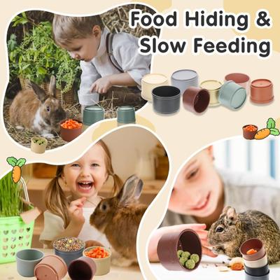 Show full view: Fashion's Talk Foraging Puzzle Stacking Cups Mental Stimulation Small Pet Toy slide 2 of 8