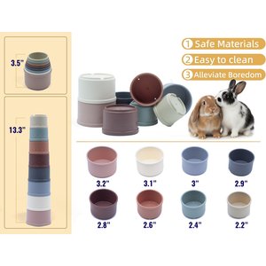 Fashion's Talk Foraging Puzzle Stacking Cups Mental Stimulation Small Pet Toy