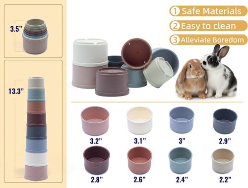 Show full view: Fashion's Talk Foraging Puzzle Stacking Cups Mental Stimulation Small Pet Toy slide 3 of 8