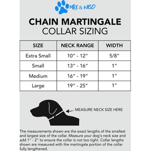 Max and Neo Dog Gear Nylon Reflective Martingale Dog Collar with Chain, Pink, Medium: 14 to 17-in neck, 1-in wide