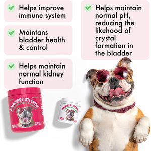 Legitpet Cranberry UTI Soft Chew Bladder Support Supplement for Dogs, 120 count