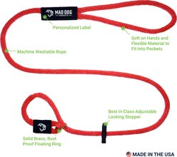 Mad Dog Products English Slip Lead Signature Rope Dog Leash, Red, 10-ft long, 1/2-in wide slide 2 of 6