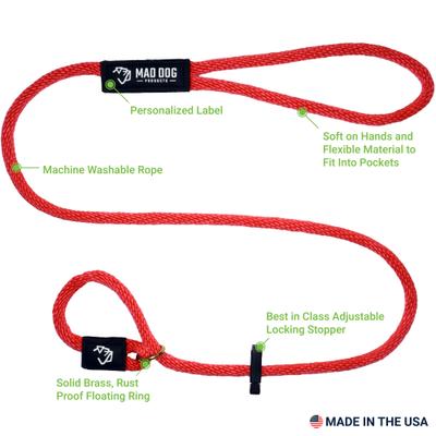 Show full view: Mad Dog Products English Slip Lead Signature Rope Dog Leash, Purple, 10-ft long, 1/2-in wide slide 2 of 6