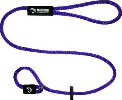 Mad Dog Products English Slip Lead Signature Rope Dog Leash, Purple, 10-ft long, 1/2-in wide