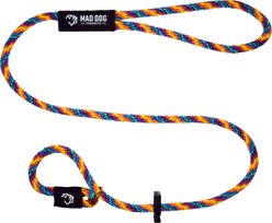Mad Dog Products English Slip Lead Signature Rope Dog Leash, Rainbow, 10-ft long, 1/2-in wide