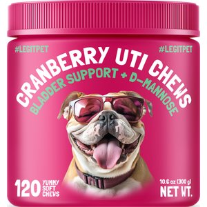 Legitpet Cranberry UTI Soft Chew Bladder Support Supplement for Dogs, 120 count