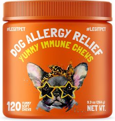 Legitpet Allergy & Immune Support Chicken Flavored Chew Supplement for Adult Dogs, 120 count