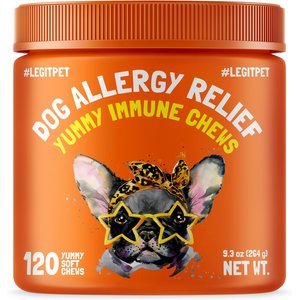 Legitpet Allergy & Immune Support Chicken Flavored Chew Supplement for Adult Dogs, 120 count