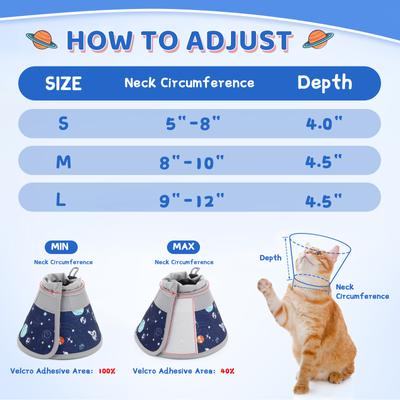 Show full view: Supet Adjustable Cat Recovery Cone, Star, Small: 5 to 9-in neck slide 9 of 10