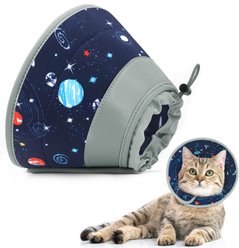 Supet Adjustable Cat Recovery Cone, Star, Small: 5 to 9-in neck