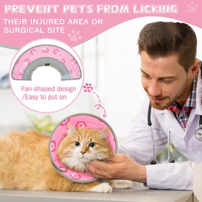Show full view: Supet Soft Air Mesh Cat Recovery Cone, Pink, Large: 9 to 12-in neck slide 7 of 9