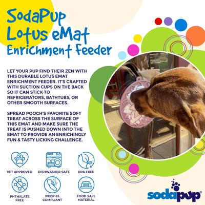 Show full view: SodaPup Lotus EMat Dog Lick Mat, Light Pink slide 2 of 7