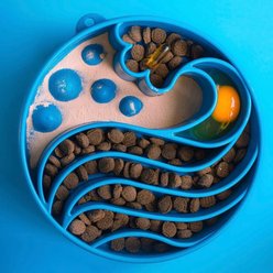 SodaPup Wave Ebowl Dog Slow Feeder, Blue, 4-cup slide 2 of 8