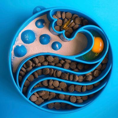 Show full view: SodaPup Wave Ebowl Dog Slow Feeder, Blue, 4-cup slide 7 of 11
