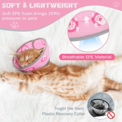 Show full view: Supet Soft Air Mesh Cat Recovery Cone, Pink, Large: 9 to 12-in neck slide 3 of 9