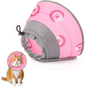 Supet Soft Air Mesh Cat Recovery Cone, Pink, Large: 9 to 12-in neck