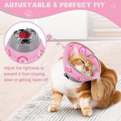 Show full view: Supet Soft Air Mesh Cat Recovery Cone, Pink, Large: 9 to 12-in neck slide 5 of 9