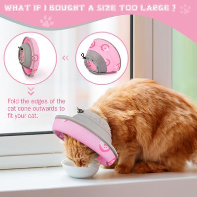 Show full view: Supet Soft Air Mesh Cat Recovery Cone, Pink, Large: 9 to 12-in neck slide 4 of 9