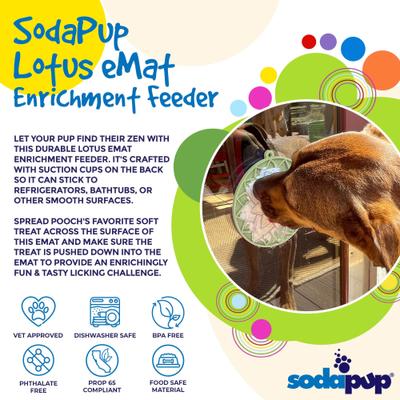 Show full view: SodaPup Lotus EMat Dog Lick Mat, Light Green slide 3 of 8