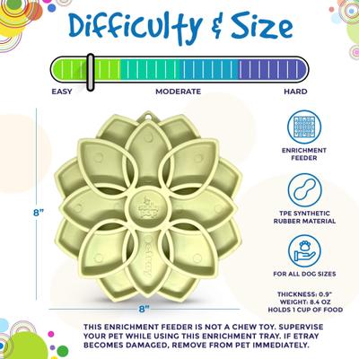 Show full view: SodaPup Mandala Softie Dog Slow Feeder, Light Green, 1.5-cup slide 5 of 8
