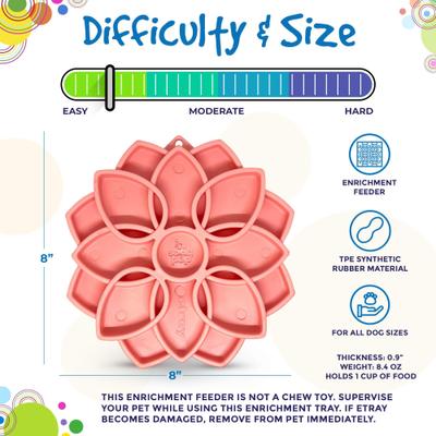 Show full view: SodaPup Mandala Softie Dog Slow Feeder, Light Pink, 1.5-cup slide 5 of 7