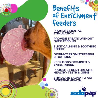 Show full view: SodaPup Lotus EMat Dog Lick Mat, Light Pink slide 3 of 7