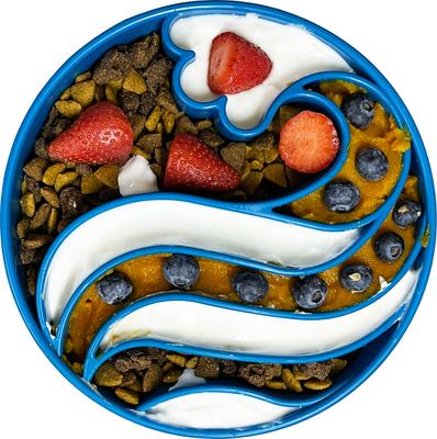 Show full view: SodaPup Wave Ebowl Dog Slow Feeder, Blue, 4-cup slide 9 of 11