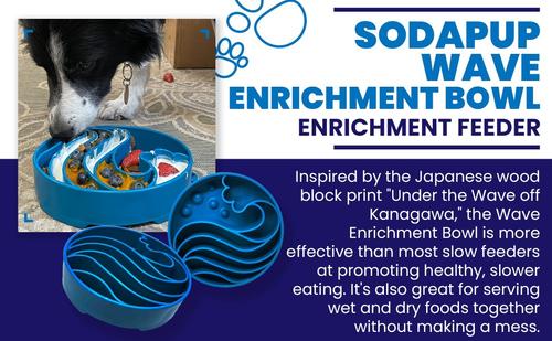 Show full view: SodaPup Wave Ebowl Dog Slow Feeder, Blue, 4-cup slide 6 of 11