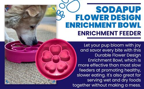 Show full view: SodaPup Flower Ebowl Dog Slow Feeder, Pink, 4-cup slide 6 of 8