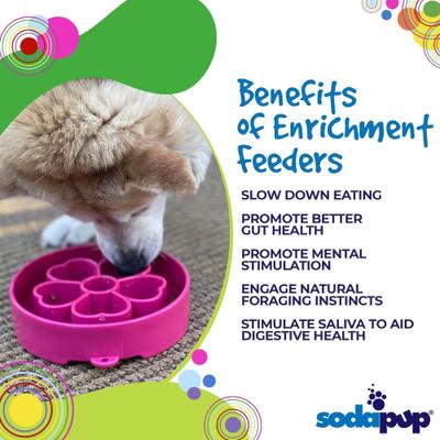 Show full view: SodaPup Flower Ebowl Dog Slow Feeder, Pink, 4-cup slide 4 of 8